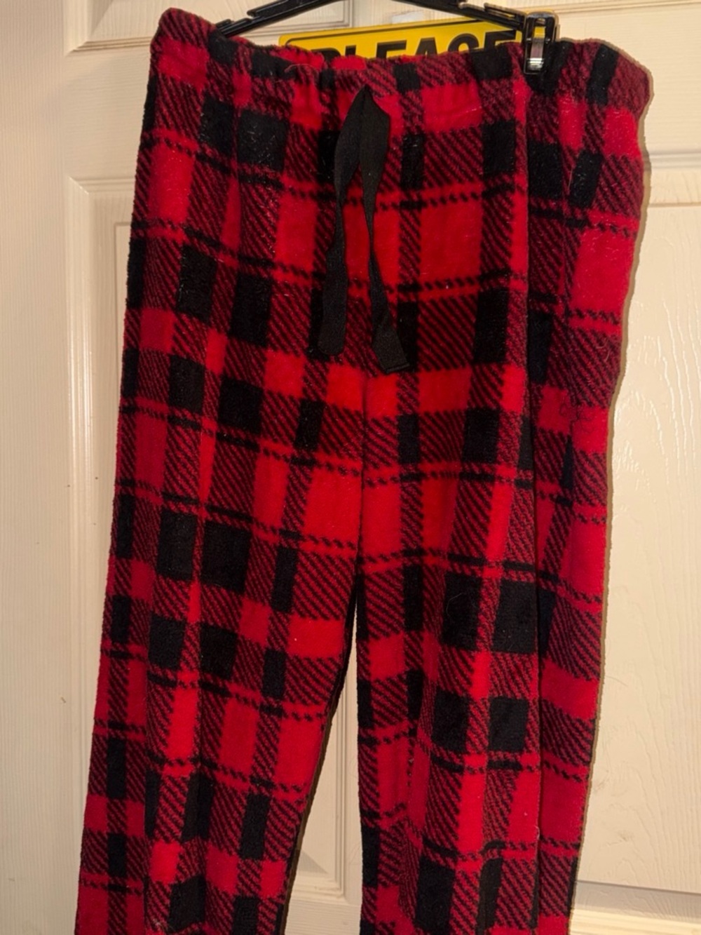 Cozy Red & Black Plaid Fleece Lounge Pants